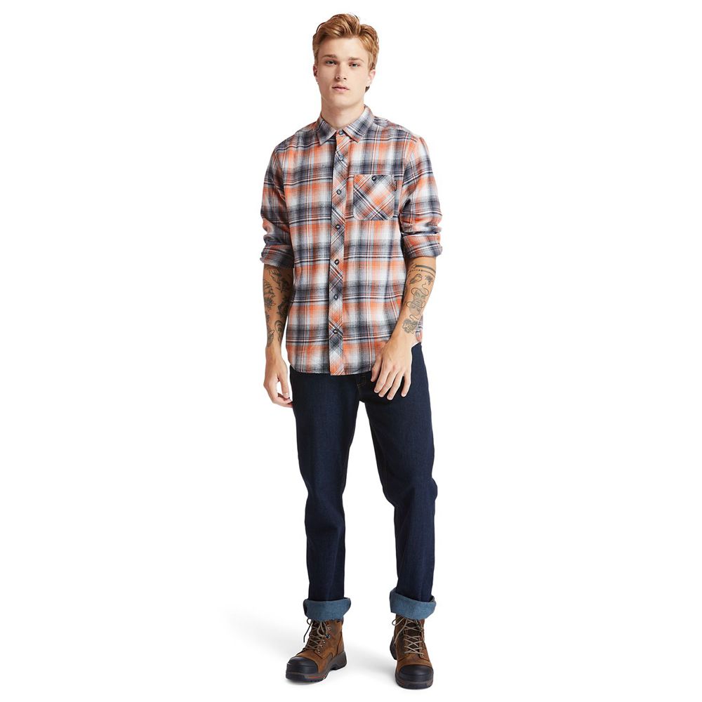 Camasi Timberland Barbati Portocalii - Pro® Woodfort Midweight Flannel Work - Romania - WIJZKO214